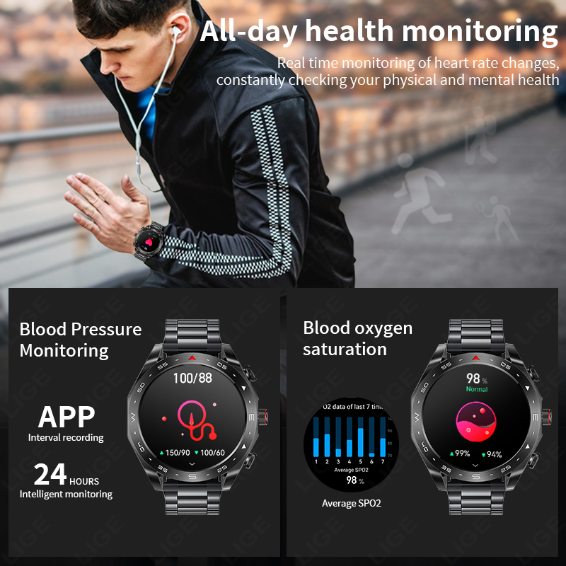 ساعة ذكية LIGE مع سماعات أذن ب - مراجعة Smartwatch Headset وسعره