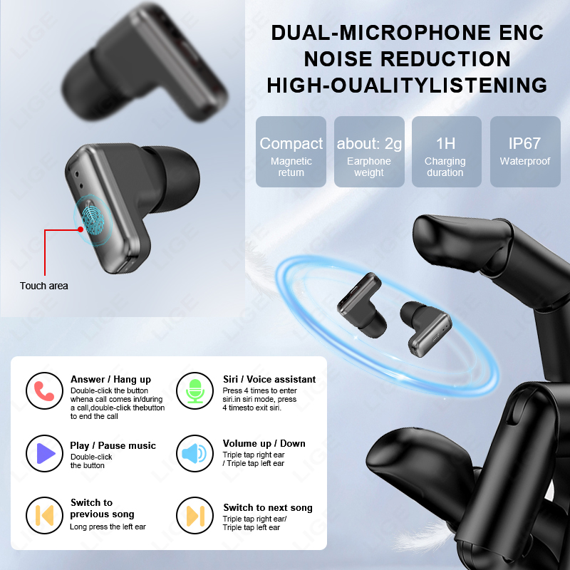 LIGE TWS 2 في 1 سماعة ساعة ذكي - مراجعة Smartwatch Headset وسعره
