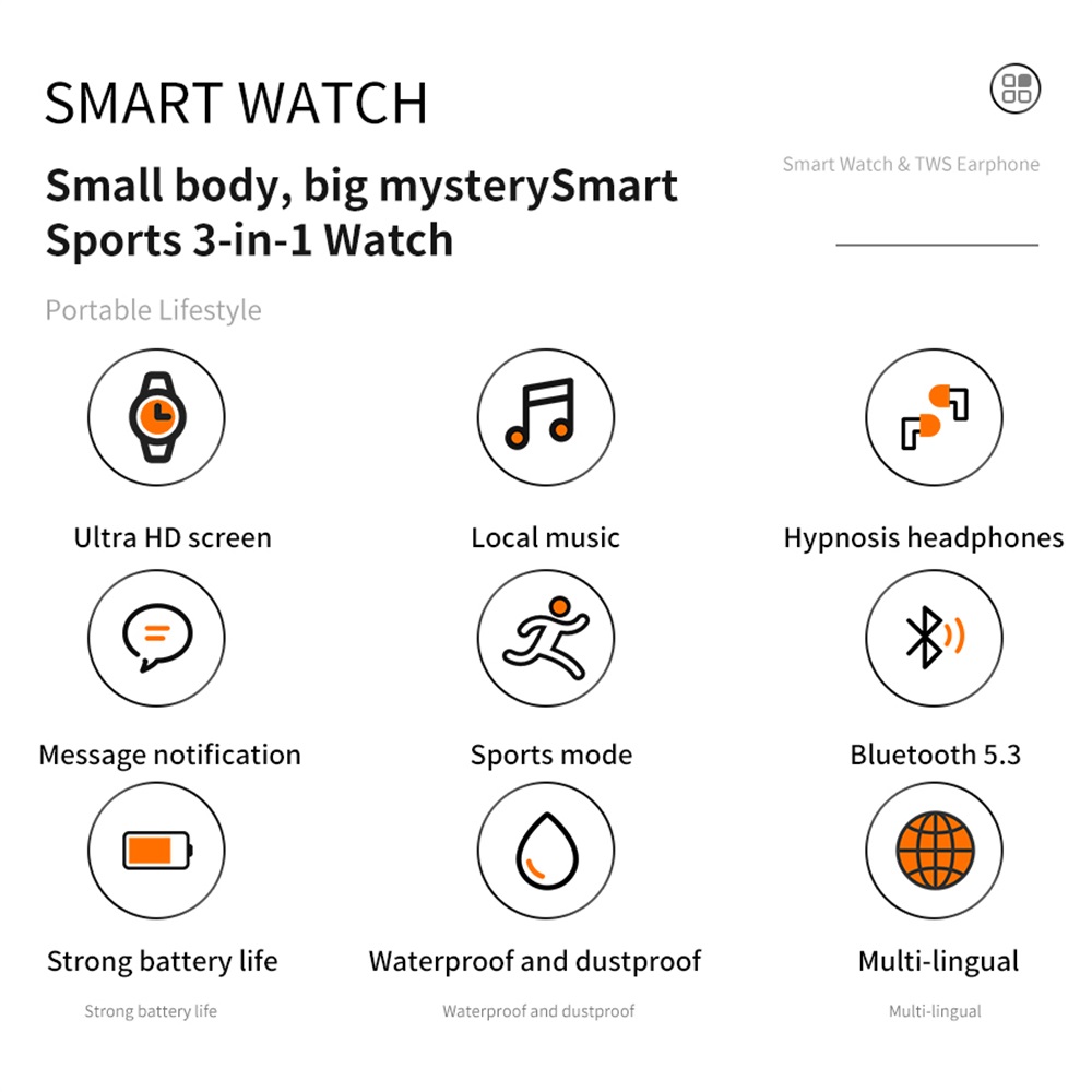 سماعة بلوتوث لاسلكية TWS مع سا - مراجعة Smartwatch Headset وسعره