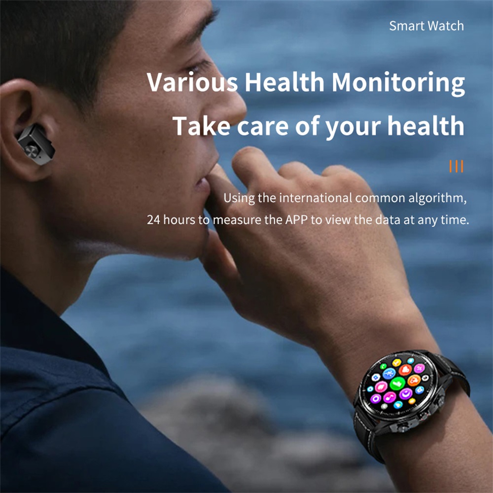 سماعة بلوتوث لاسلكية TWS مع سا - مراجعة Smartwatch Headset وسعره